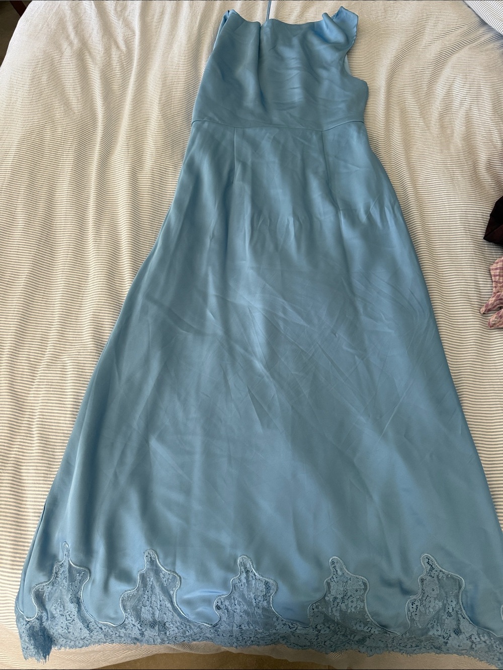Petal & Pup Sky Blue Lace-Hem Maxi Dress